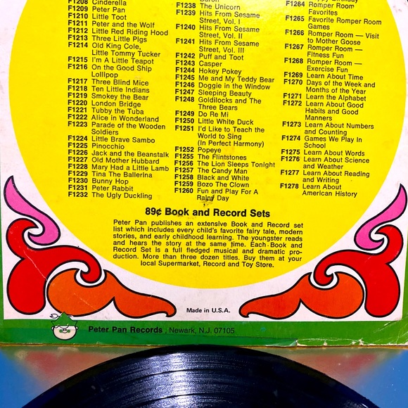 PETER PAN RECORD VINTAGE THE LITTLE WHITE DUCK VINYL 7” RECORD 4 FAVORITE SONGS - Picture 11 of 14